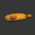 Cute Yellow Fish Doll With Big Eyes Orange Fins And Tail On Black Background