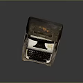 Vintage Typewriter in Open Leather Case Featuring Classic Keyboard and Metal Body