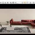 Modern Baxter Sofa Coffee Table Combo 3d model