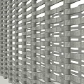 Modern Concrete Partition Design Featuring Curved Structure And Open Decorative Patterns 3d model