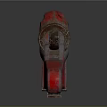 Red Vintage Pipe Wrench Tool On Black Background With Reflection Effect