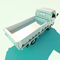 White Functional Utility Truck With Open Cargo Bed And Cab Design