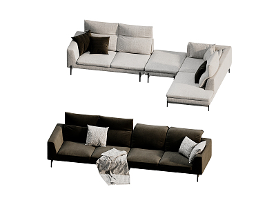 Modern Combination Sofa Multiplayer Sofa 3d model