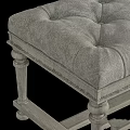 Elegant Tufted Upholstered Bench With Light Beige Fabric And Wooden Legs For Living Room Decor