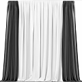 Gray and White Curtains with Elegant Hanging Textured Fabric for Interior Decoration