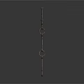 Long Metal Hanging Hook With Multiple Rings And Hook End Design