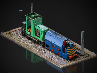 Outdoor Train Abandoned Train 3d model