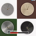Round Wall Clocks With Concentric Circle Design And Gold Hands In Various Colors