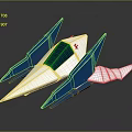 Creative Origami Paper Airplane Model With Blue Wings White Body And Red Logo