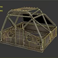 Rusty Metal Frame Component with Holes Welded Joints and Support Structure Design