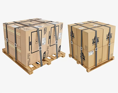 Modern packing box logistics transportation packing box 3d model