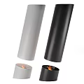Modern Cylindrical Fireplace Designs With Flames In Black And White 3d model