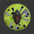 Cartoon Decorative Ornament Set with Floating Island Green Grass Character Riding Animal Orange Headed Green Bag