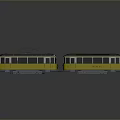 Vintage Yellow Tram Model With MUNCHENSTRASSE Lettering Pantograph And Two Car Design