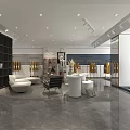 Modern Spacious Clothing Store Interior With Mannequins Display Shelves And Sofa