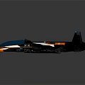 Futuristic Sleek Spacecraft Model With Black Orange Accents And Functional Thrusters