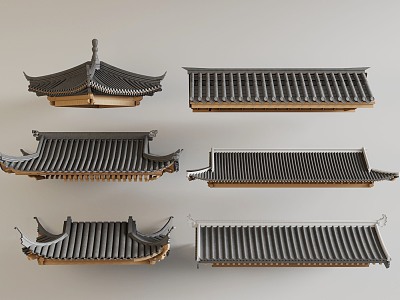 Chinese Eaves Roof 3d model