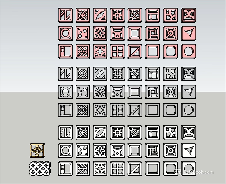 Decorative Partition Designs With Various Patterns For Home Interior Decoration 3d model