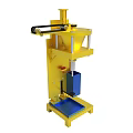 Yellow Frame Industrial Mechanical Device With Blue Base Platform And Funnel Structure 3d model