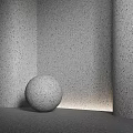 Minimalist Textured Wall Design With Ambient Lighting And Decorative Sphere 3d model