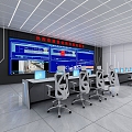 Monitoring room of dispatching room of modern command center 3d model