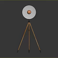 Tripod Floor Lamp Set With Modern Round Shade And Wooden Stand Design