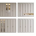 Modern Minimalist Wardrobe Design With Glass Door Drawer Metal Handle And Storage