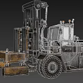 Industrial Heavy Duty Forklift With Mechanical Structure Cargo Fork And Rubber Tires