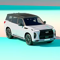 White Infiniti SUV with Black Roof Modern Exterior and Black Alloy Wheels