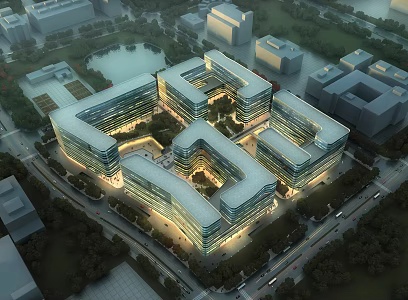 Multi-storey office building SU model 3d model