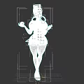 Game Character Nurse With Pink Hair White Thigh High Socks Holding Red Ball