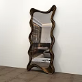 Unique Modern Decorative Mirror With Wavy Frame Reflecting Living Room Interior
