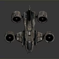 3D Rendered Cosmic Spaceship With Four Large Engines And Textured Body