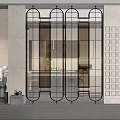 Modern partition glass screen partition 3d model
