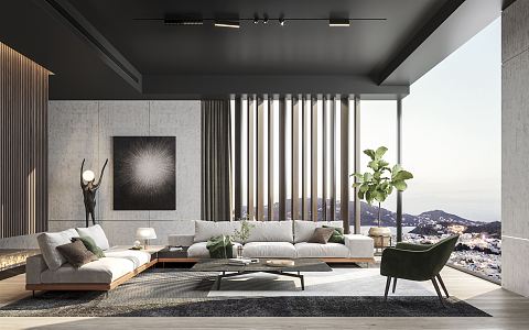 modern living room 3d model