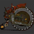 Household Metal Mechanical Tool With Red Gray Wheel And Durable Components