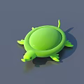 Cute Bright Green Turtle Toy 3D Model With Shell And Limbs 3d model