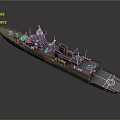 Advanced Modern Naval Warship With Deck Radar Weapon Systems And Equipment