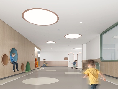 Kindergarten foyer corridor activity area model