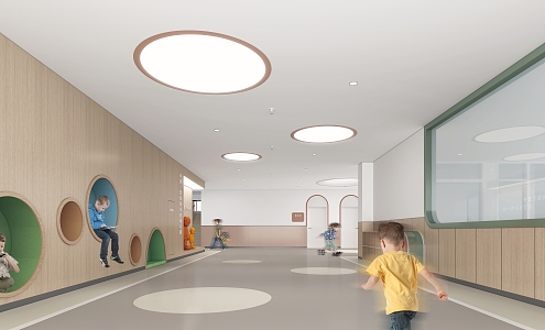 Kindergarten foyer corridor activity area 3d model