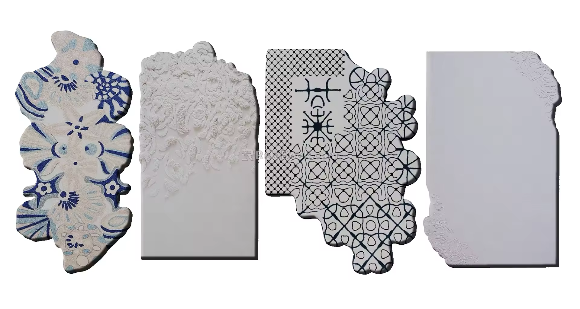 modern shape carpet irregular carpet 3d model