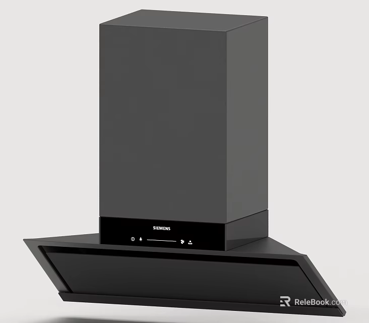 Sleek Modern Siemens Black Range Hood Kitchen Appliance With Efficient Design 3d model 