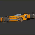 Orange And Black Futuristic Aircraft With Streamlined Design And Multiple Engines 3d model
