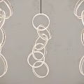 Modern Chandelier With Multiple Interconnected Circular Rings For Contemporary Interior Design 3d model