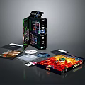 Game Digital Collection Set With Discs Art Cards And Packaging Box 3d model