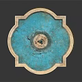 Petal Shaped Garden Ornament Fountain With Blue Water And Central Statue