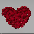 Red Roses Formed Into Heart Shaped Floral Arrangement For Decor