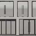 Various Styles Of Black Frame Transparent Glass Interior Doors With Handles