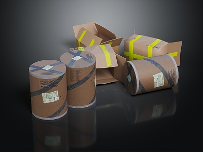 Modern Express Box Logistics Box Barrel Wrapping Box 3d model