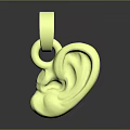 Golden Heart Shaped Pendant With Ear Design Shiny Elegant Jewelry Accessory